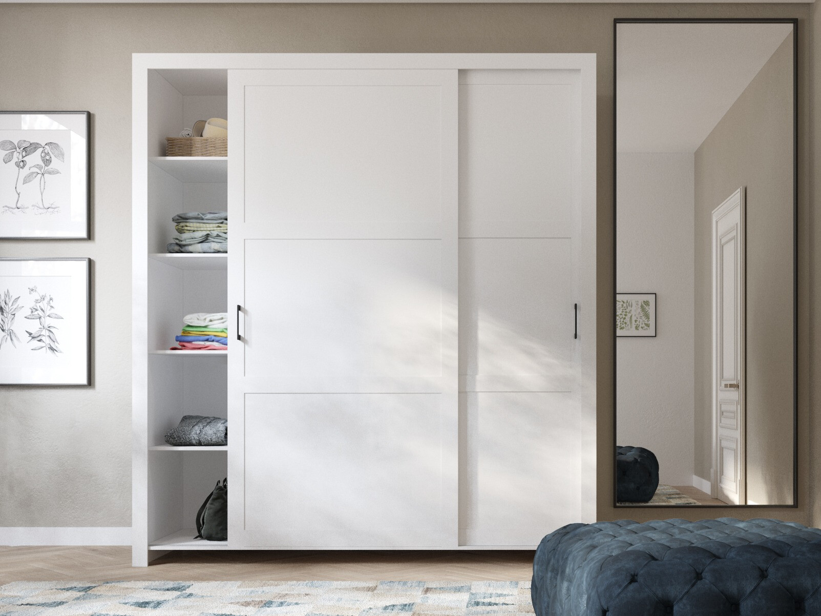 Kleiderschrank Murrieta 190 (Weiss)