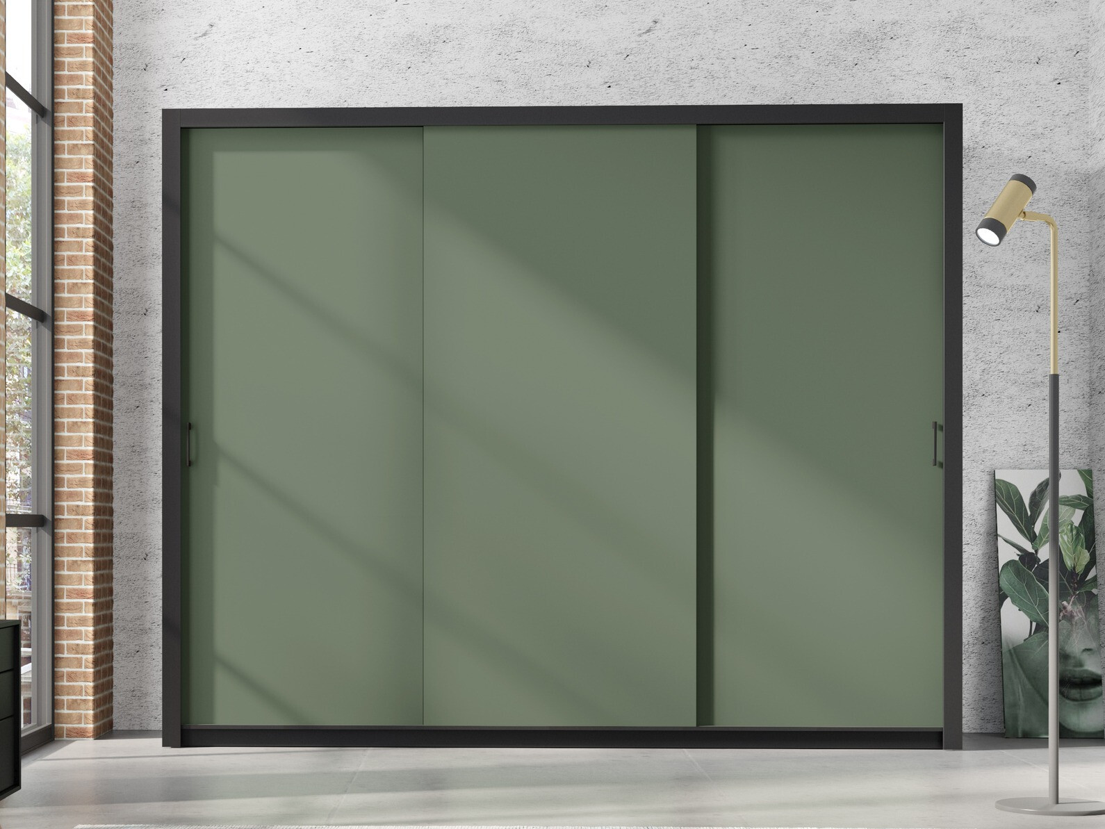 Kleiderschrank Murrieta 193 (Schwarz + Grün)