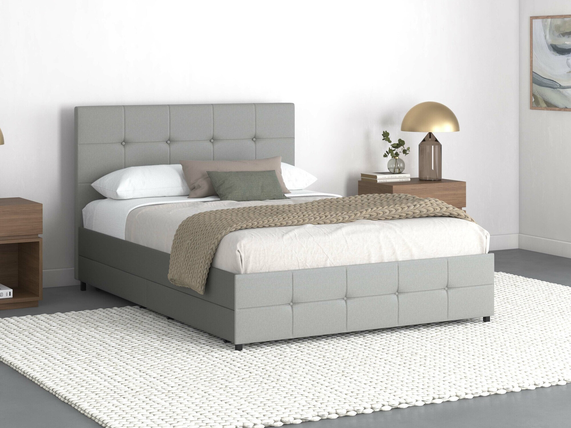 Bett Denton 1269 (Hellgrau)