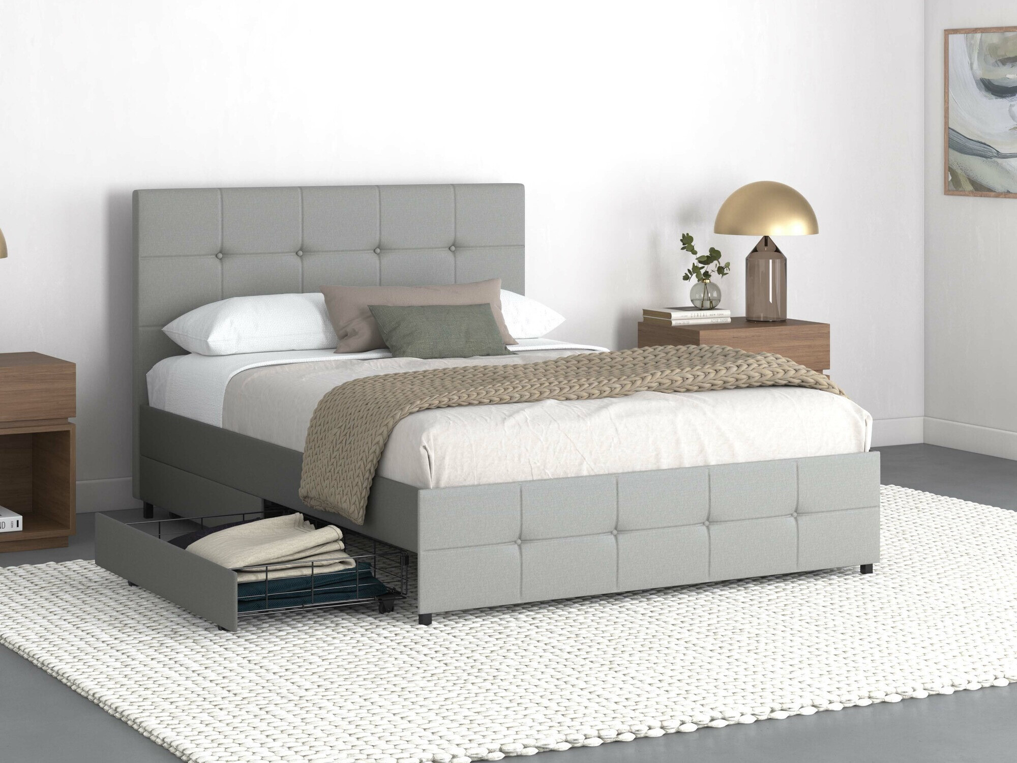 Bett Denton 1269 (Hellgrau)