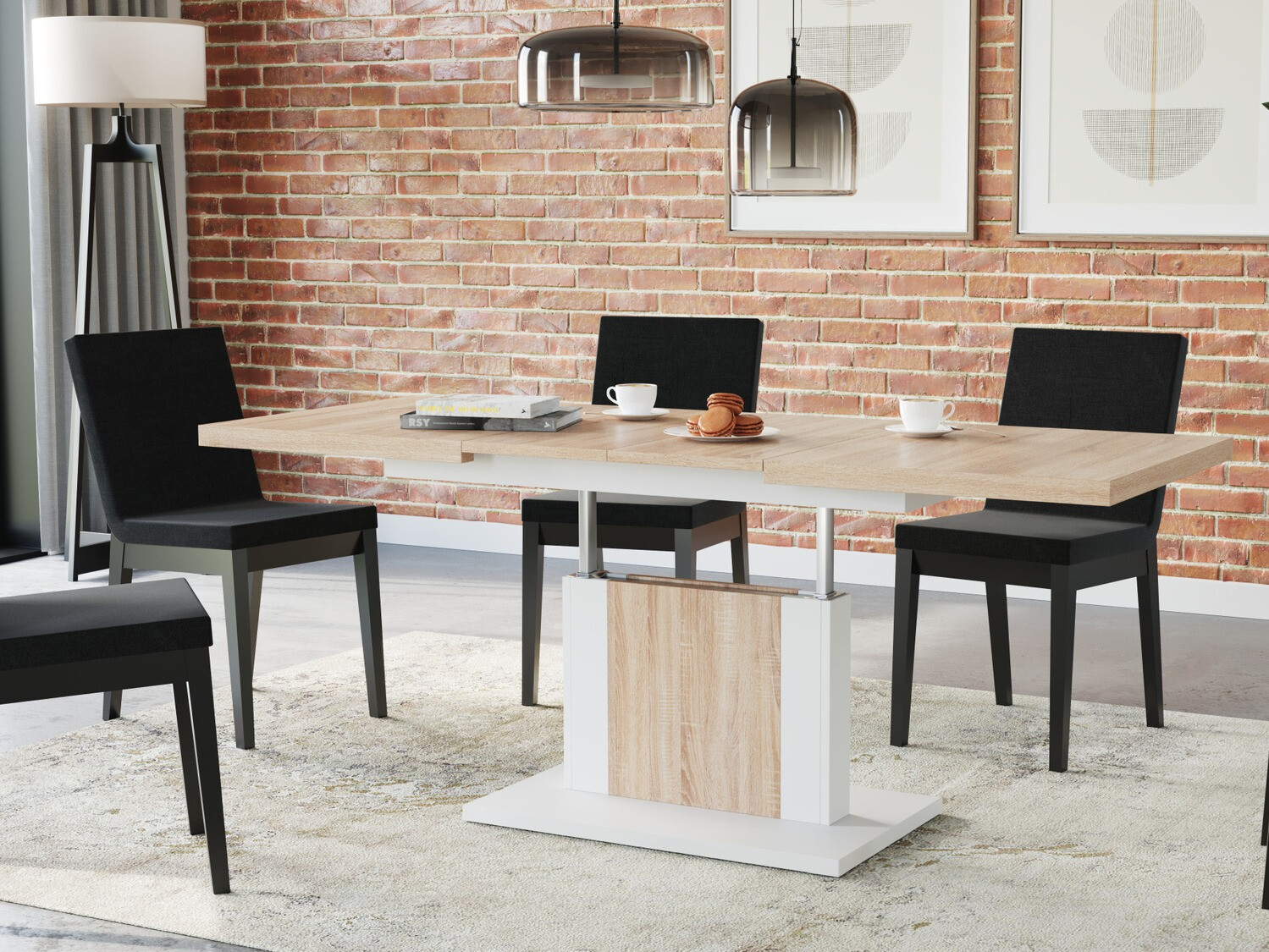 Couchtisch-Transformer Glendale 103 (Sonoma-Eiche + Weiss)