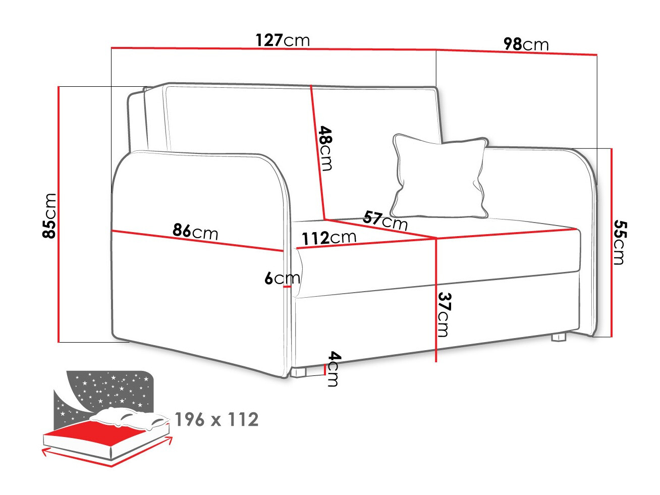 Schlafsofa Lirael II (Mono 235)