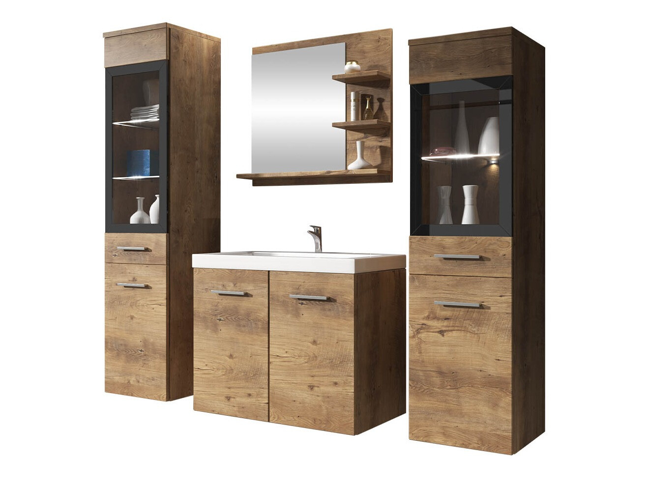 Badezimmer-Set Scientia IV (Kastanienholzoptik)