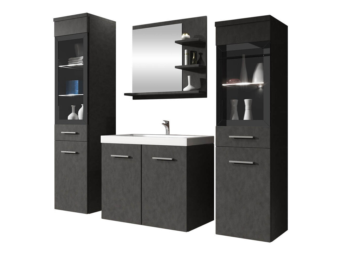 Badezimmer-Set Scientia IV (Matera grau)