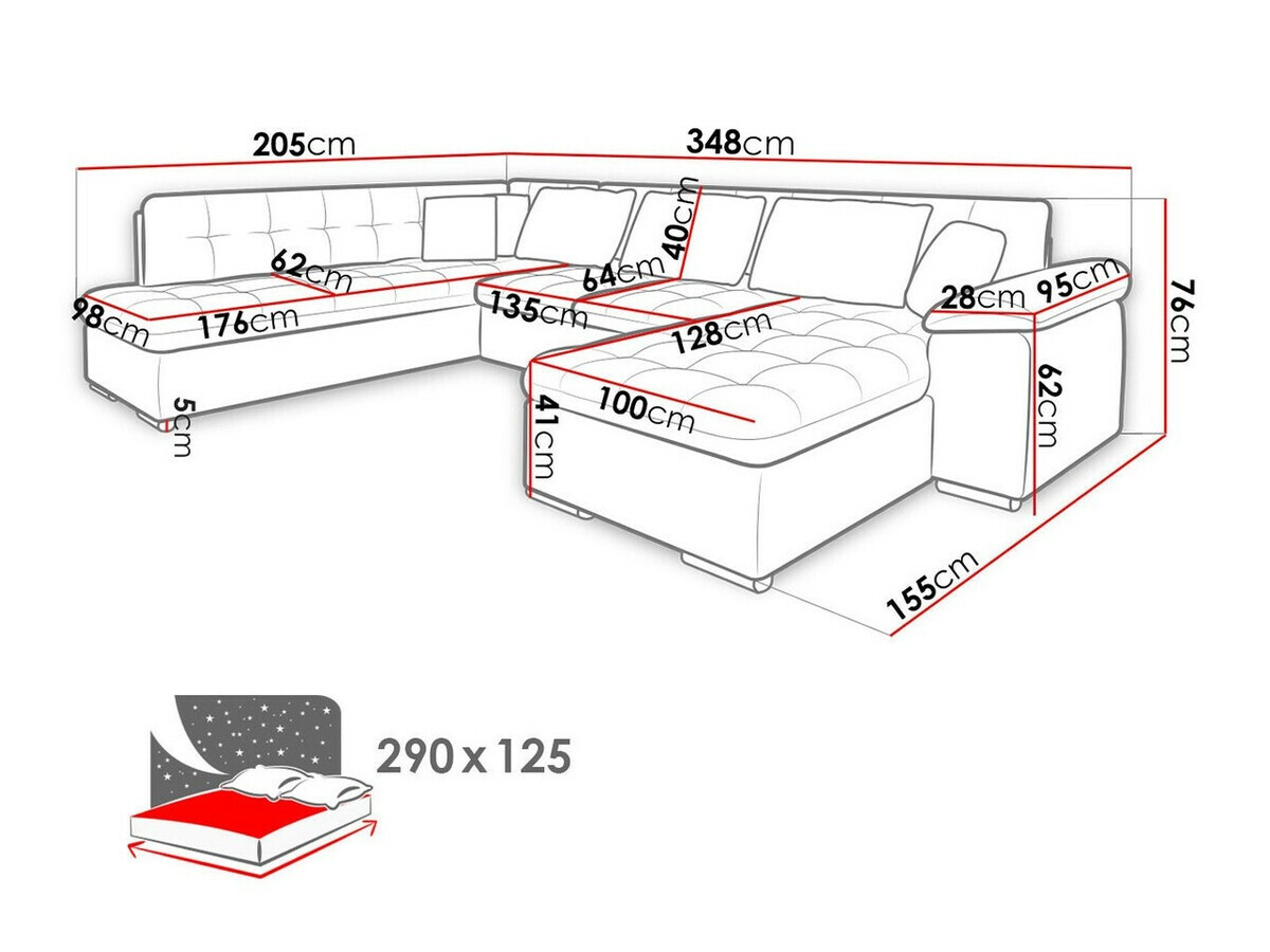 Ecksofa Comfivo Gemma VI (Magic Velvet 2225-151 + Venus Velvet 2941)