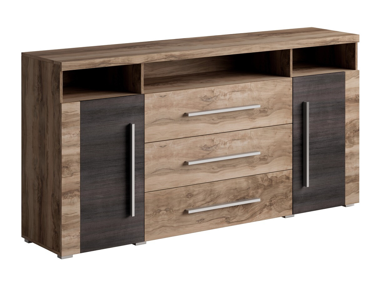 Kommode Sorciro 100 (Nussholzoptik + Eichenholzoptik dunkel)