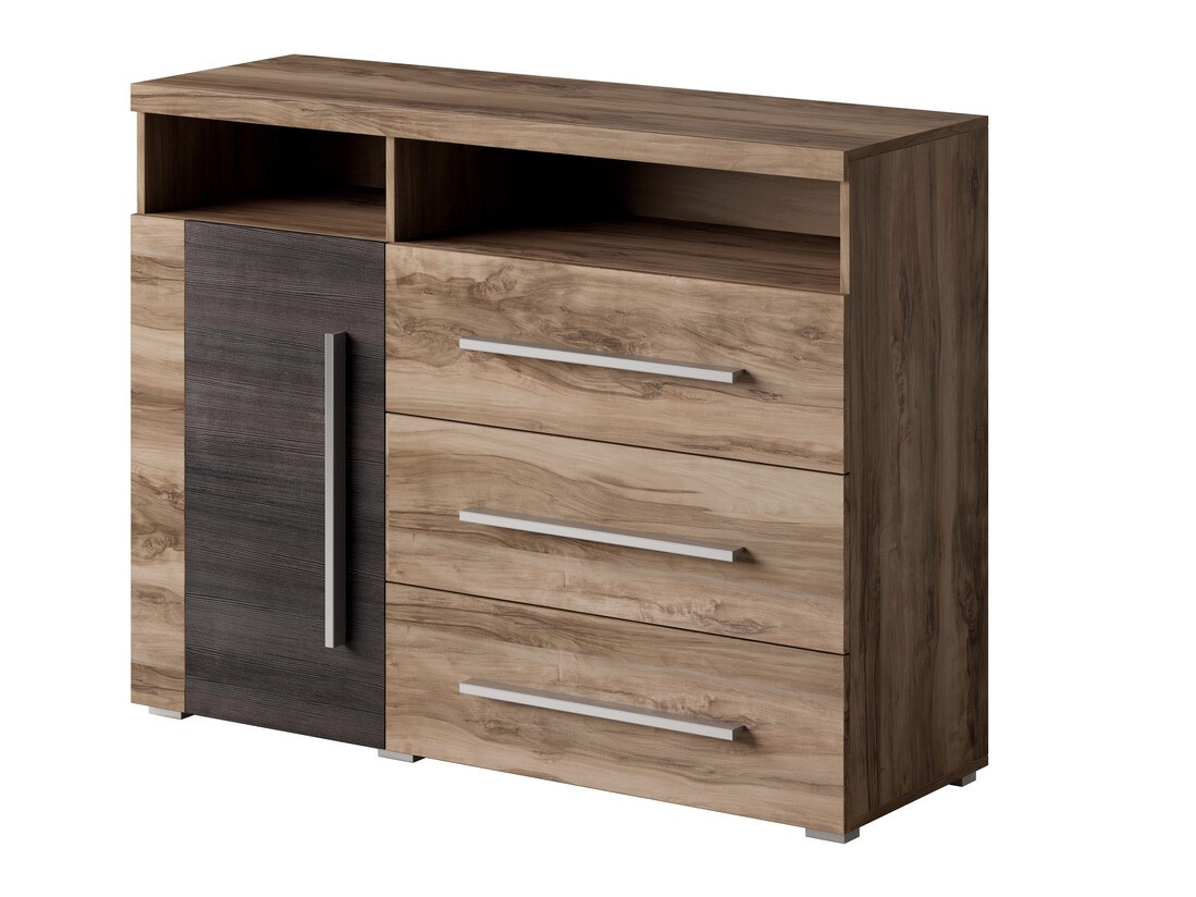 Kommode Sorciro 102 (Nussholzoptik + Eiche dunkel)