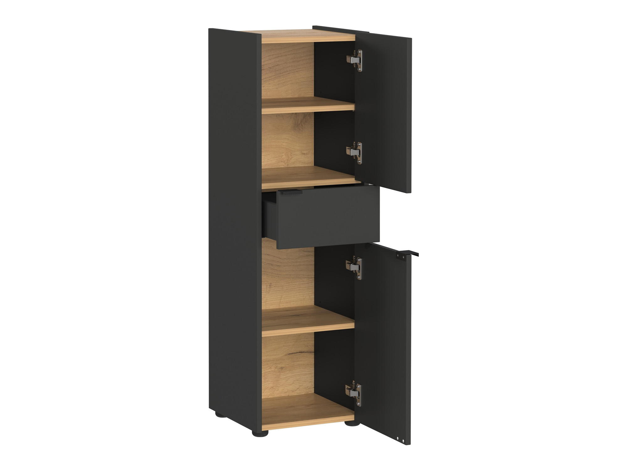 Badezimmer-Set Ventei 106 (Graphit + Navarra eichenholzoptik)