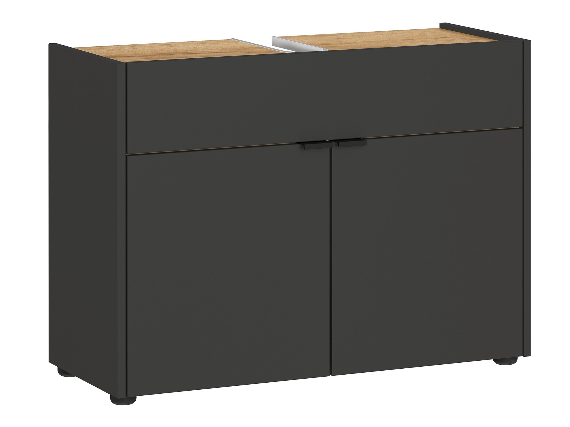 Badezimmer-Set Ventei 106 (Graphit + Navarra eichenholzoptik)