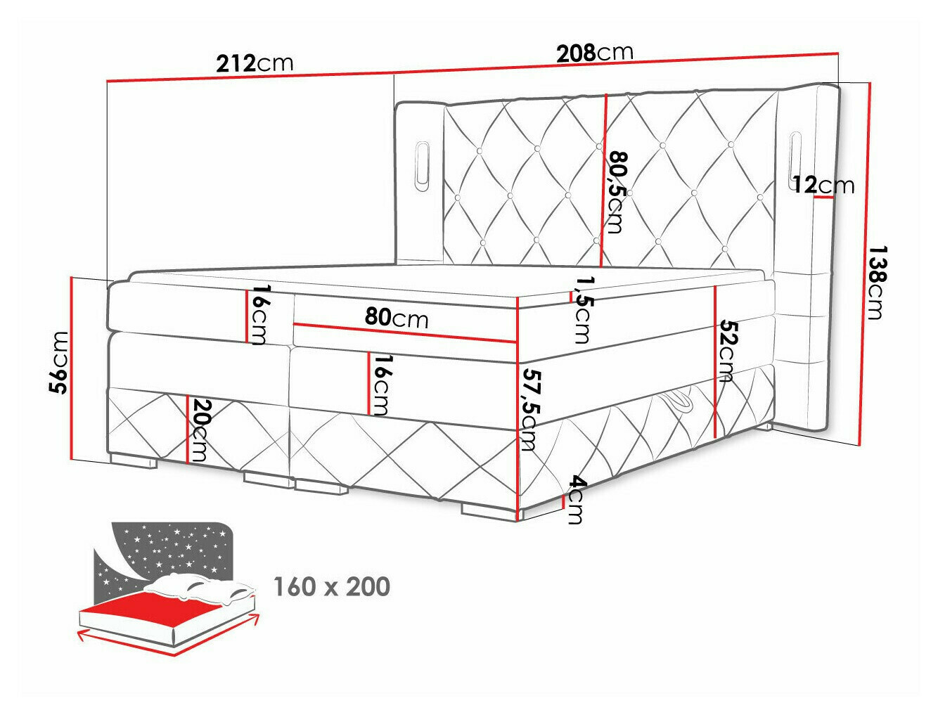 Boxspringbett Historia (Kameleon 09)