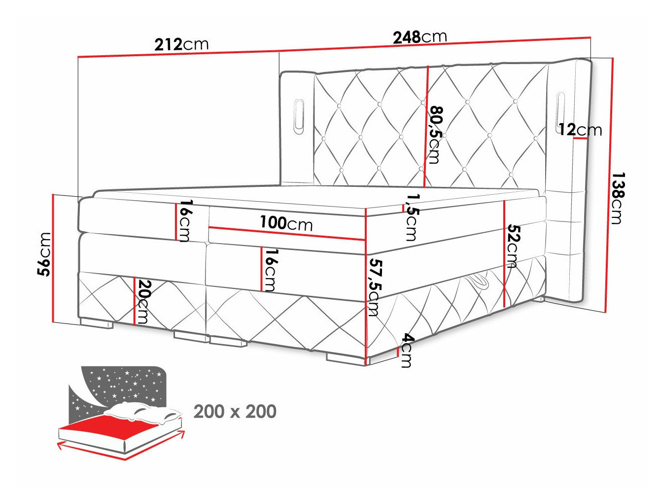 Boxspringbett Historia (Kameleon 59)