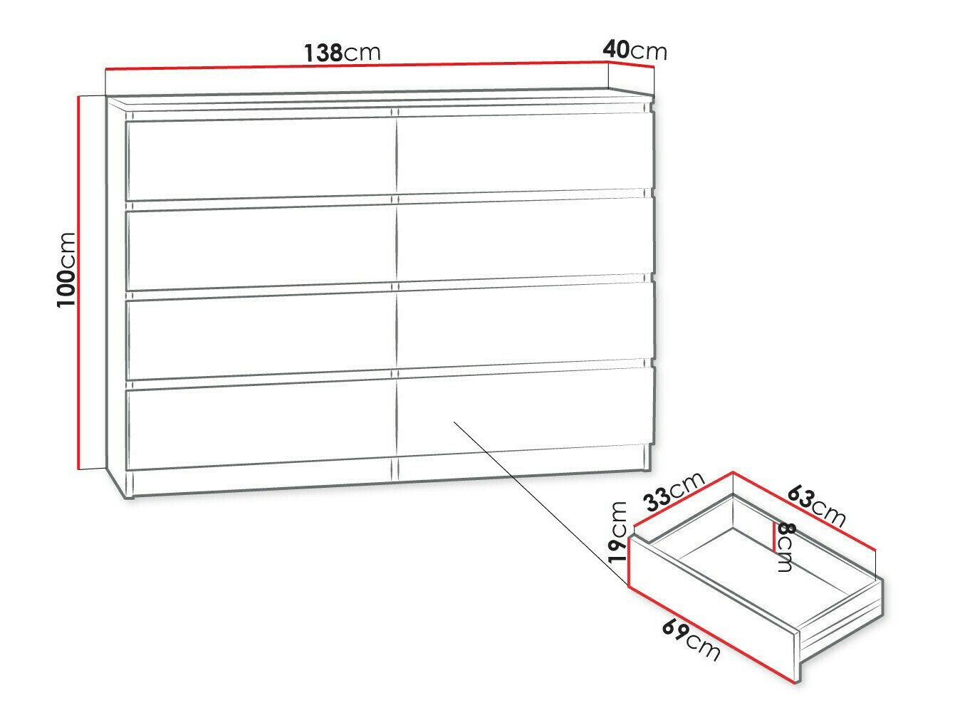 Kommoden Comfivo Structor III (Sonoma eichenholz)