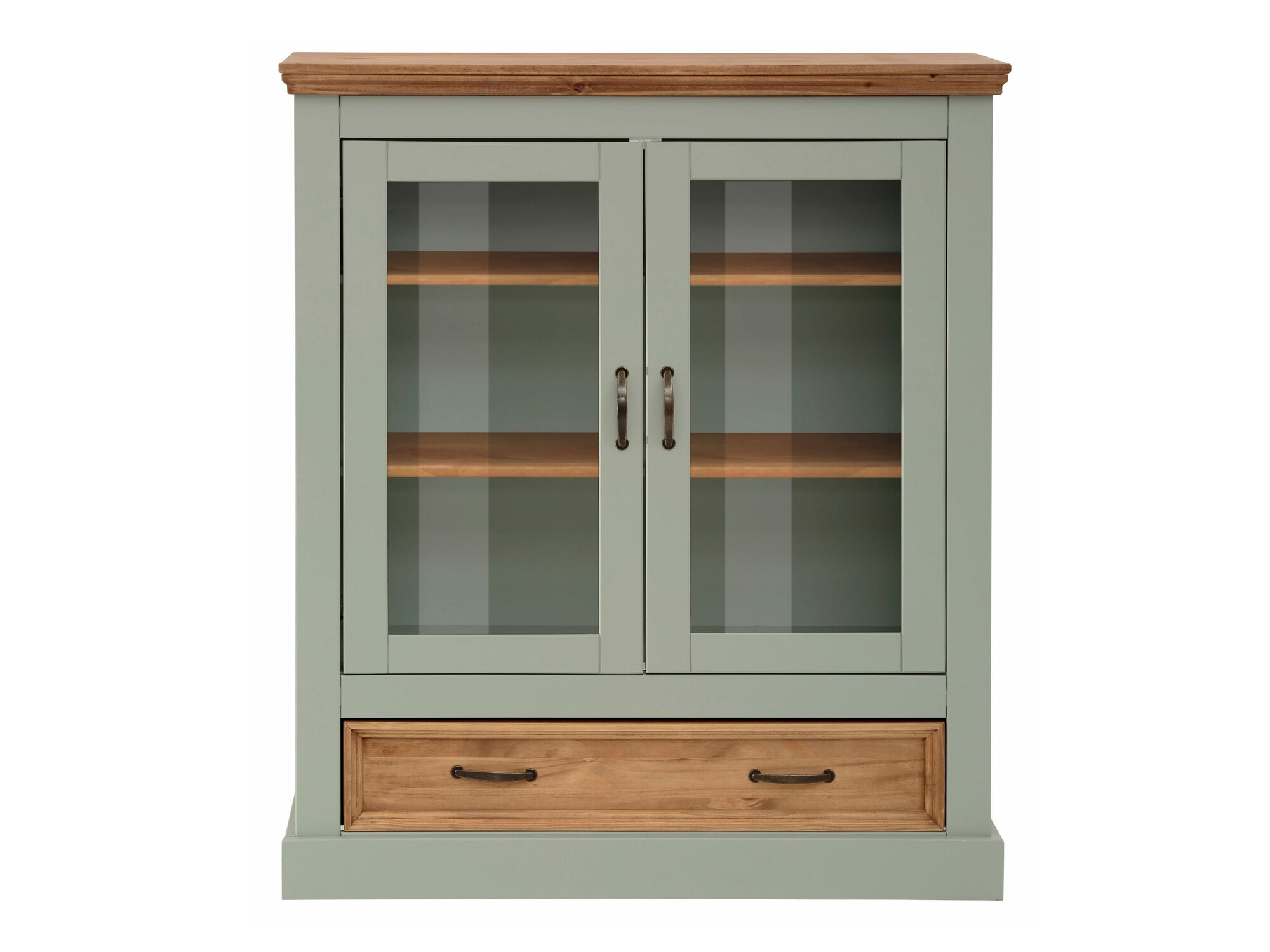 Kommode Tolelio 123 (Grün + Kiefernholzoptik)