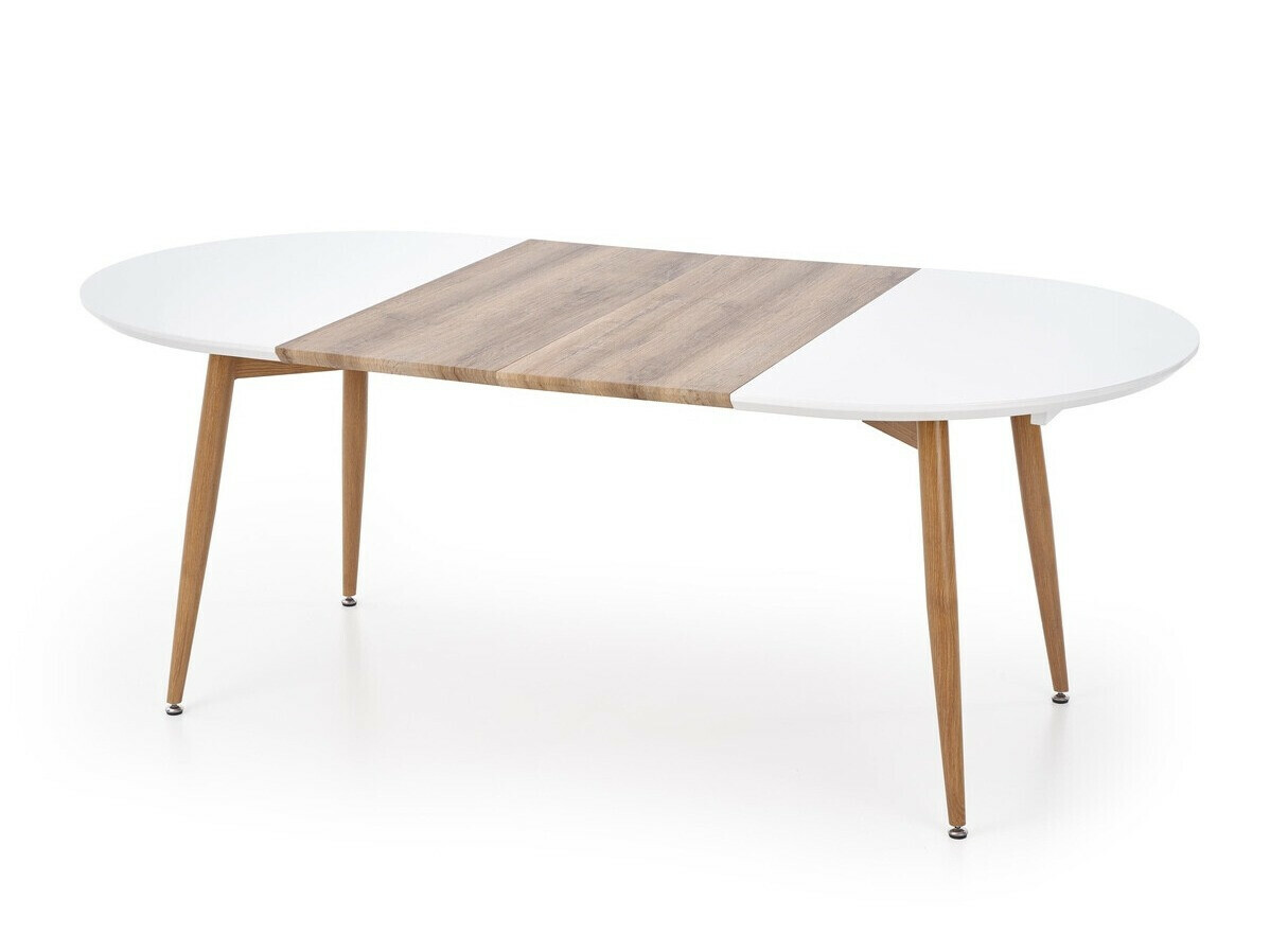 Tisch Houston Humus (Weiss + Eichenholzoptik Honig)