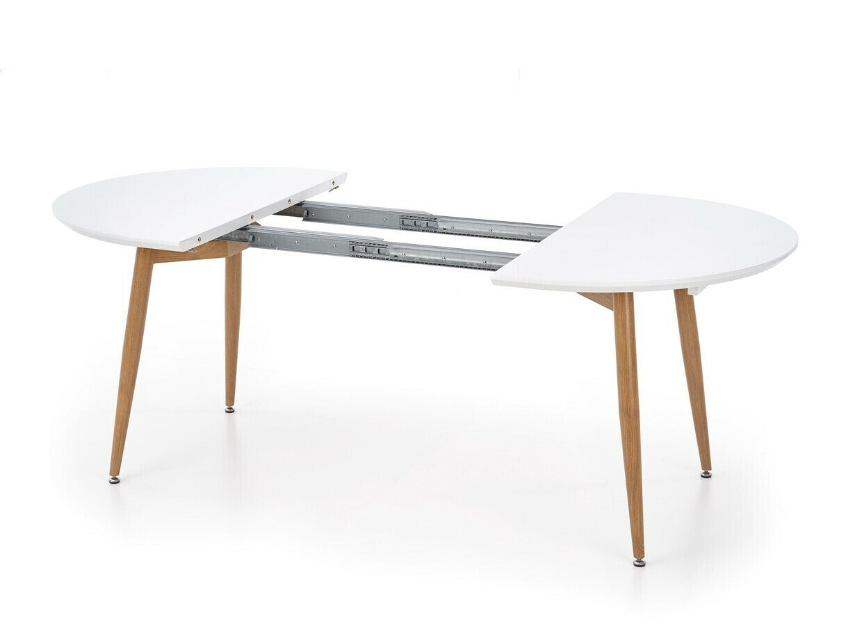 Tisch Houston Humus (Weiss + Eichenholzoptik Honig)