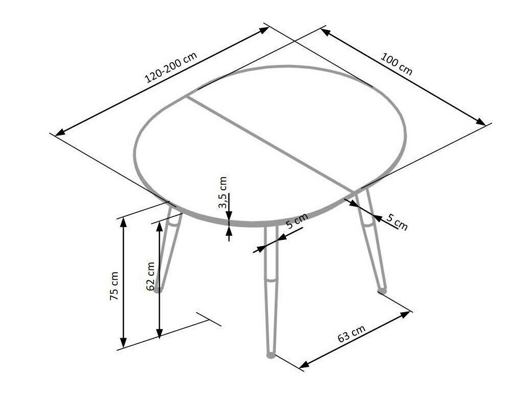 Tisch Houston Humus (Weiss + Eichenholzoptik Honig)