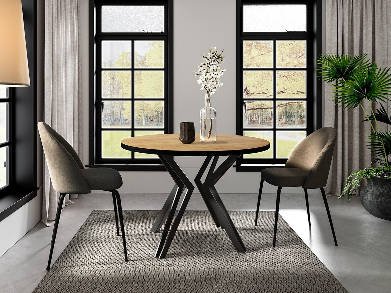 Tisch Oswego 111 (Craft goldene Eichenholzoptik + Schwarz)