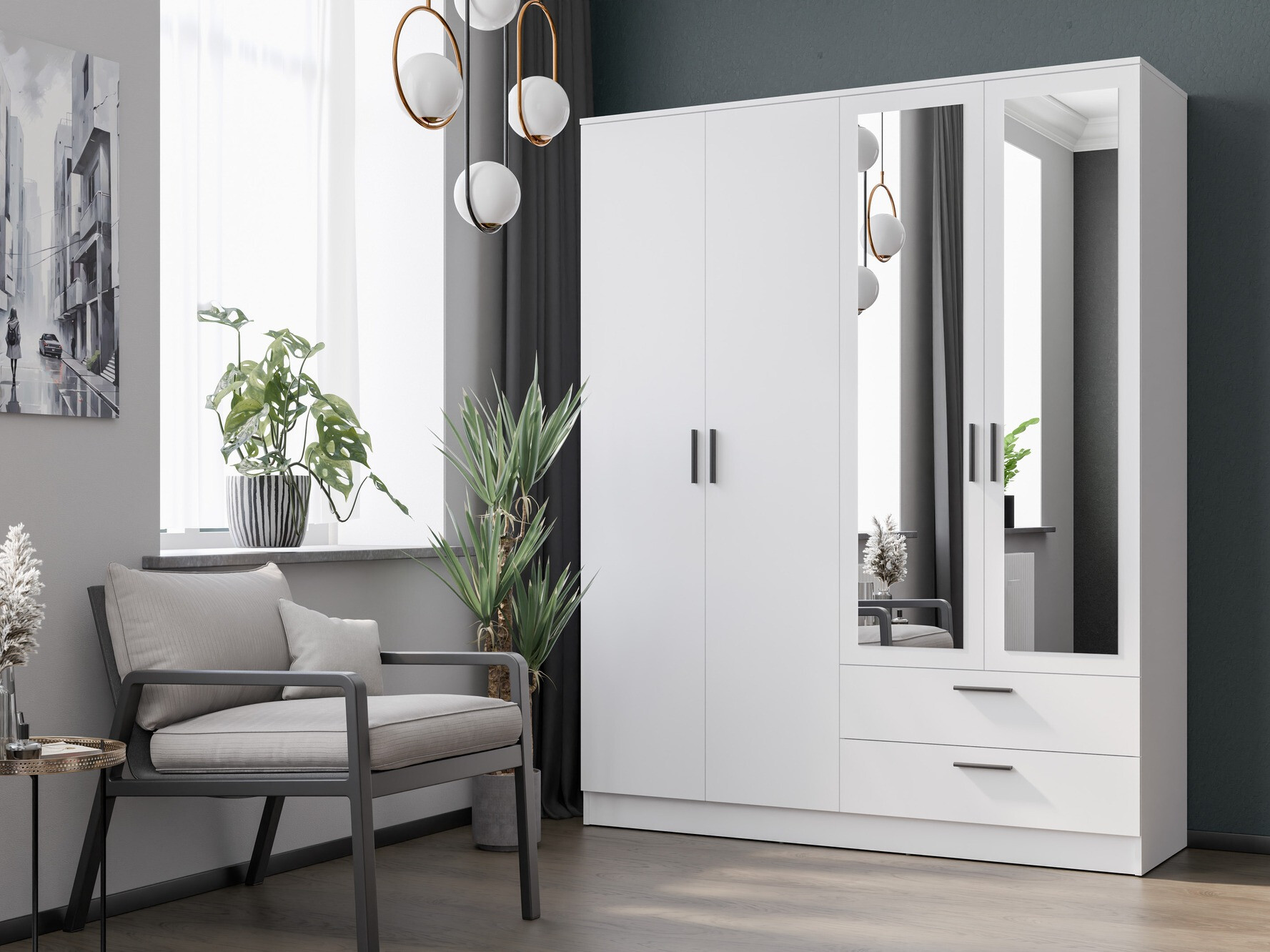 Kleiderschrank Orlando 223 (Weiss)