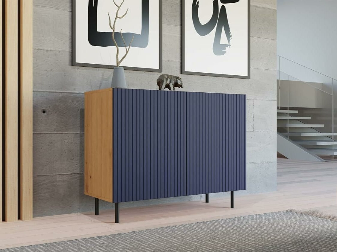 Sideboard Romseru 100 (Blau + Artisan Eichenholzoptik)