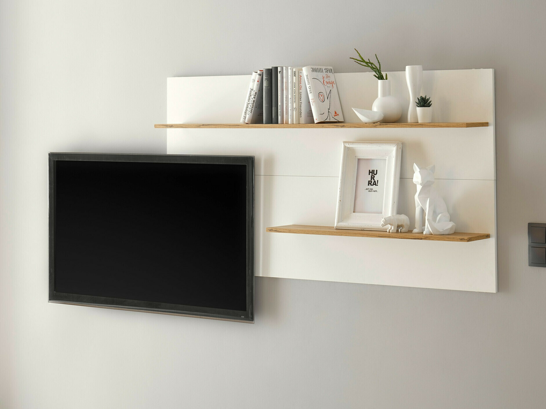 Wandregal Elbsori 112 (Weiss + Wotan Eiche)