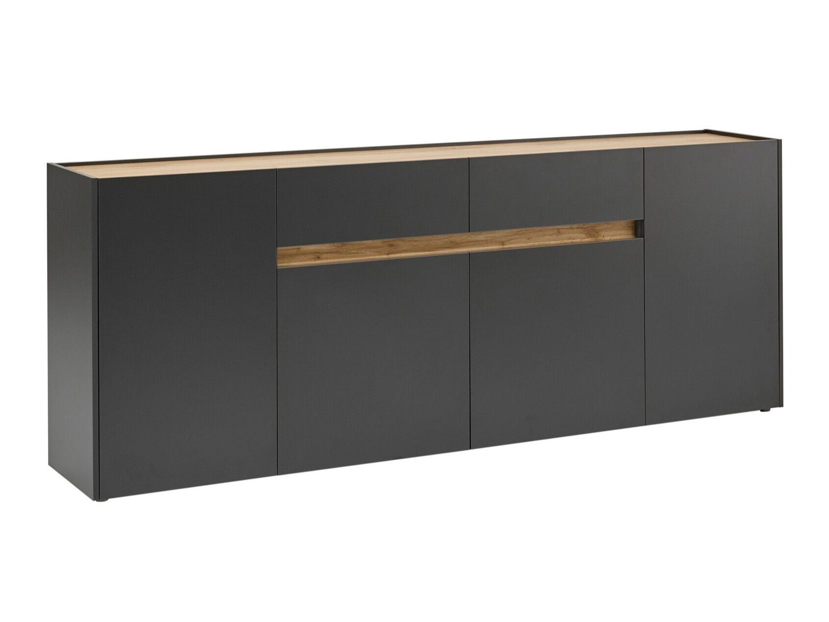 Kommode Elbsori 118 (Anthrazit + Wotan Eiche)