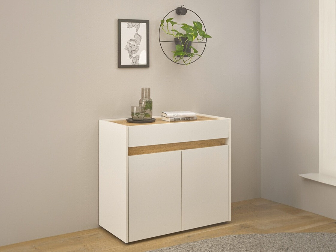 Kommode Elbsori 110 (Weiss + Wotan-Eiche)