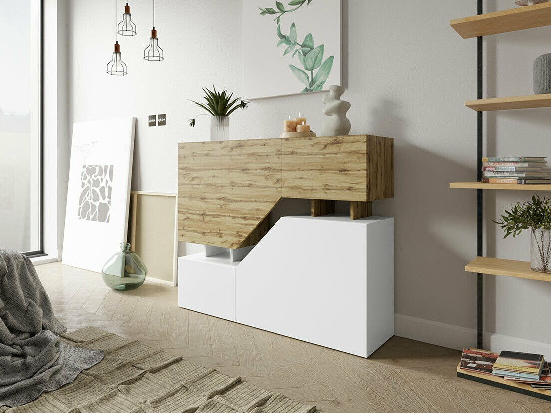 Sideboard Comfivo Daldune (Wotan Eiche + Weiss)