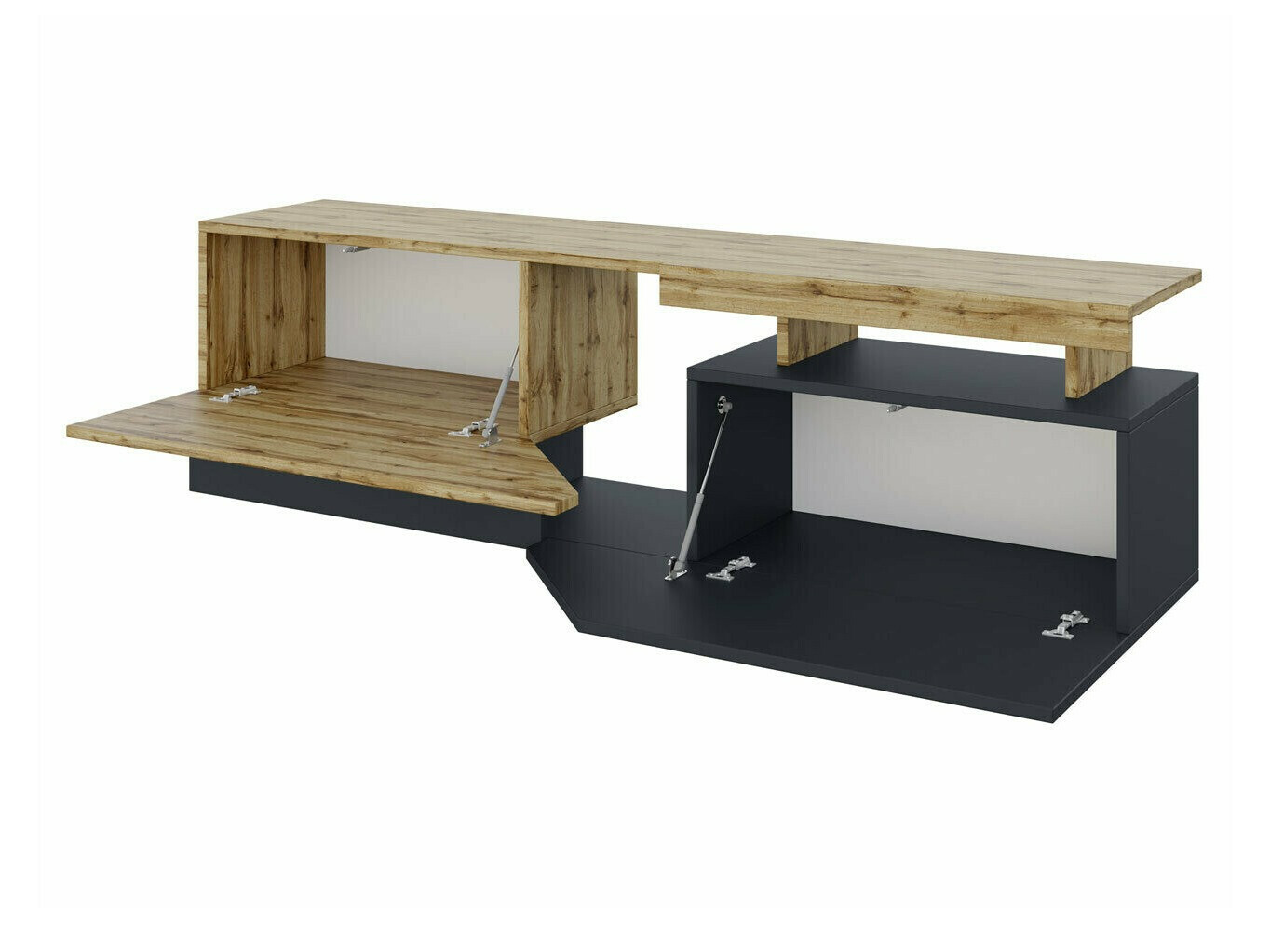 TV-Möbel Comfivo Daldune (Weiss + Wotan Eiche)