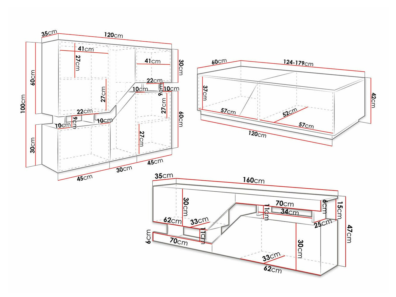 Wohnzimmer-Sets Comfivo Daldune I (Wotan Eiche + Anthrazit)