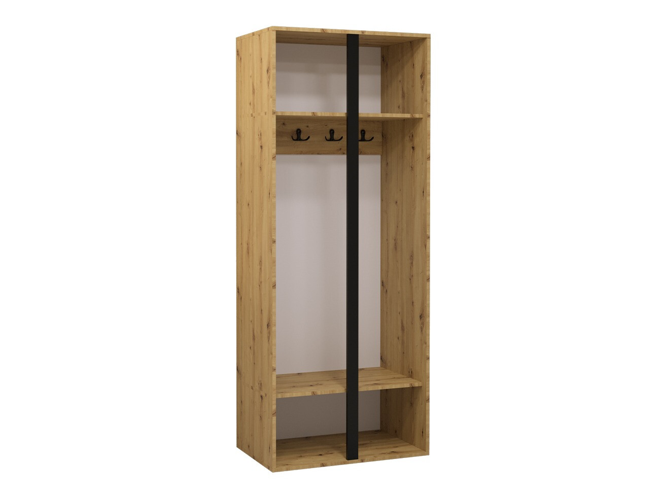 Kleiderschrank Hartford 368 (Artisan Eichenholzoptik + Schwarz)