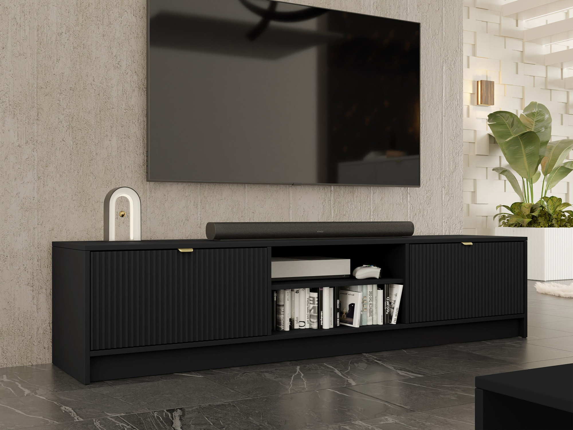 TV-Möbel Comfivo Papilio I (Schwarz)