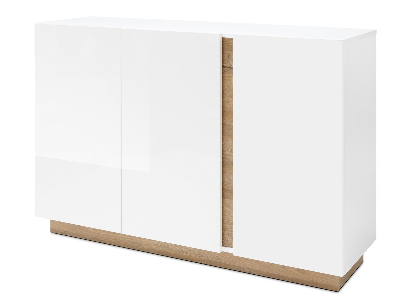 Sideboard Veropho 106 (Weiss glänzend + Grandson-Eiche)
