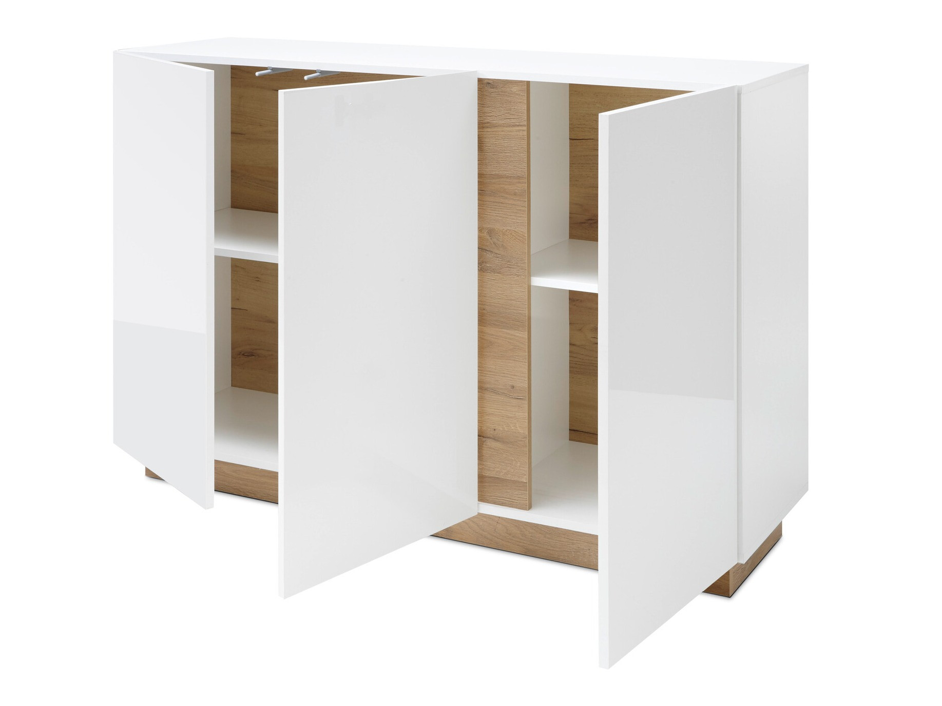 Sideboard Veropho 106 (Weiss glänzend + Grandson-Eiche)