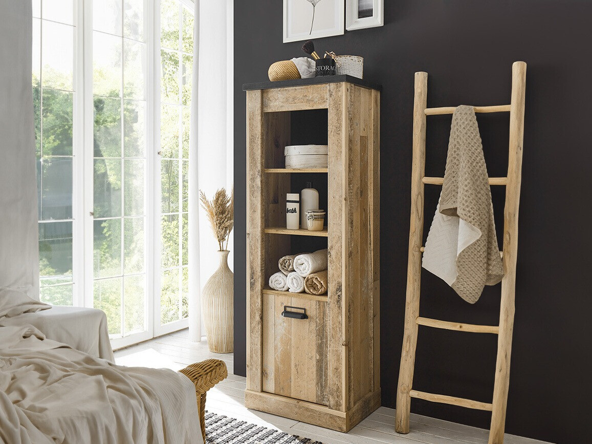 Regal Cirtale 123 (Gealtertes Holz + Anthrazit)