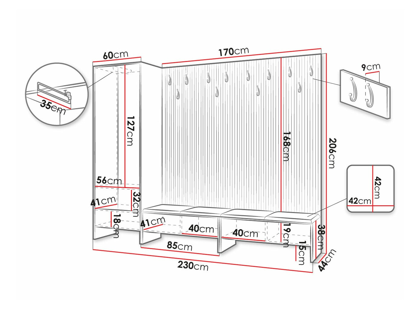 Flurgarnitur Donio VI (Artisan Eichenholzoptik + Manila 02)