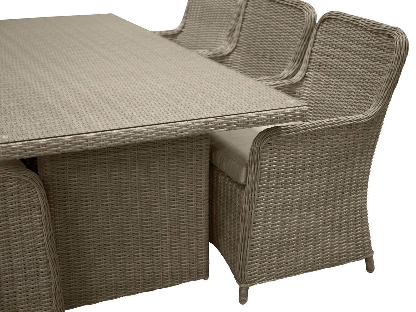 Tisch und Stühle Dallas 2201 (Hellbraun + Beige)