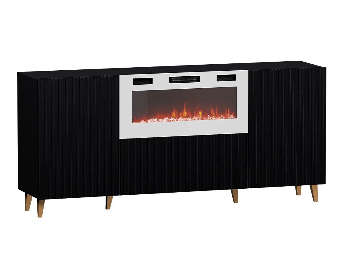 Sideboard Dicto I (Schwarz + Gold)