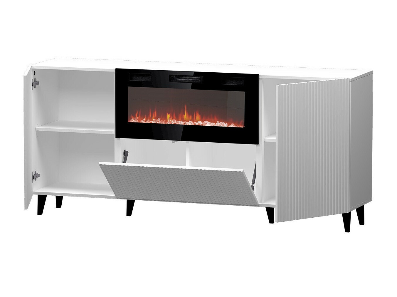 Sideboard Dicto I (Schwarz + Gold)