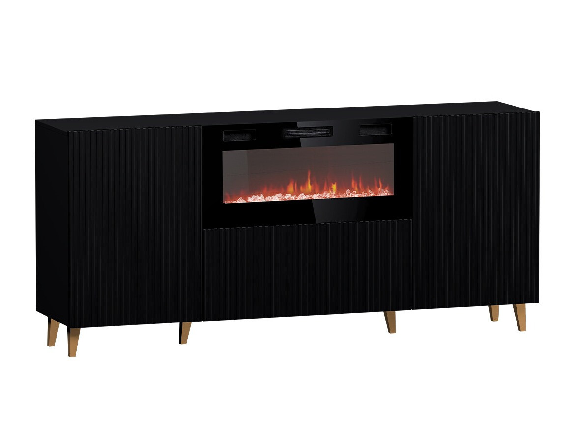 Sideboard Dicto I (Schwarz + Gold)