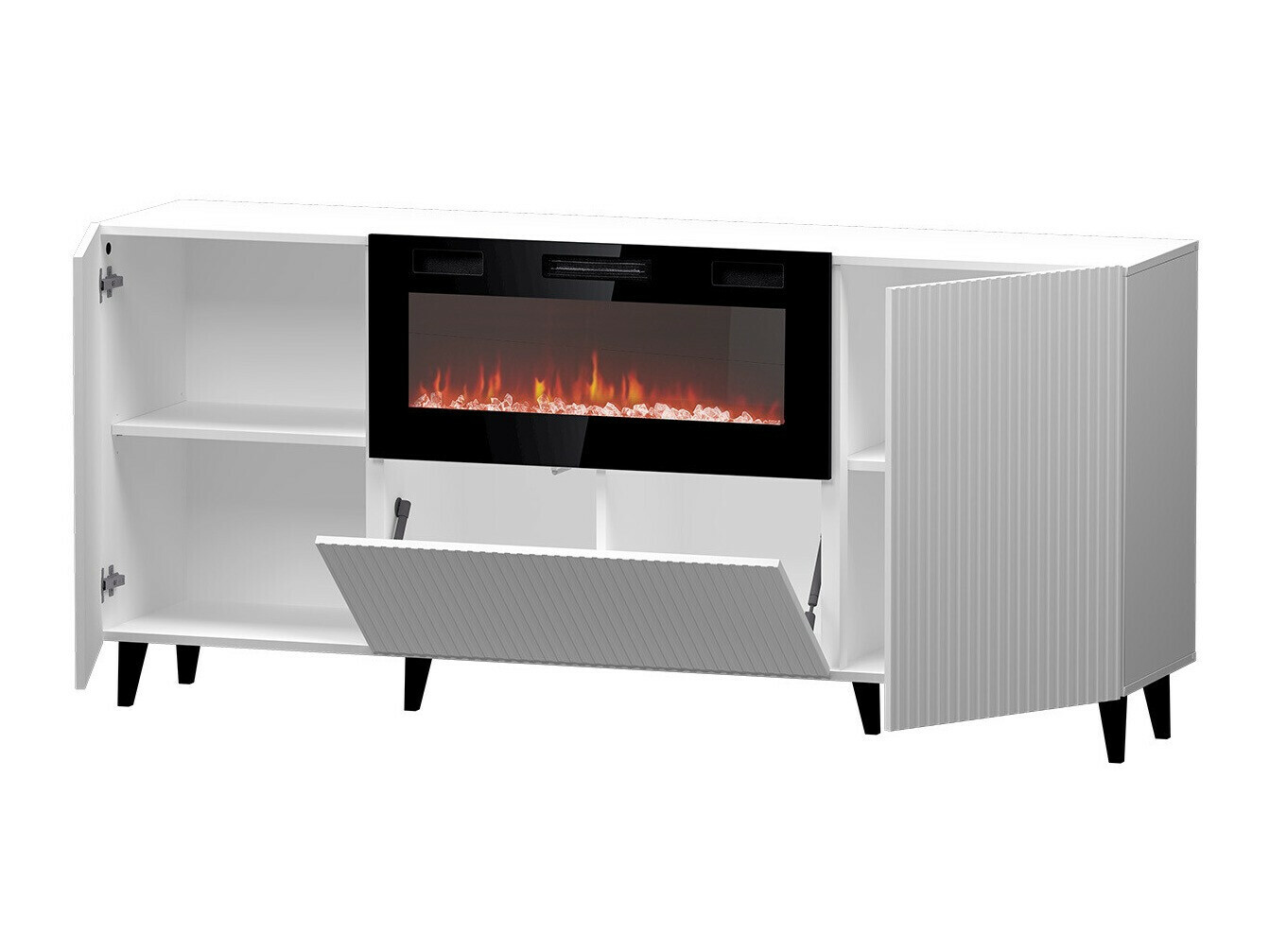 Sideboard Dicto I (Weiss + Schwarz)