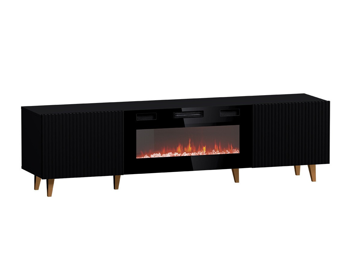 TV-Möbel Dicto II (Schwarz + Gold)