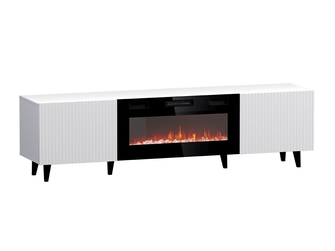 TV-Möbel Dicto II (Weiss + Schwarz)