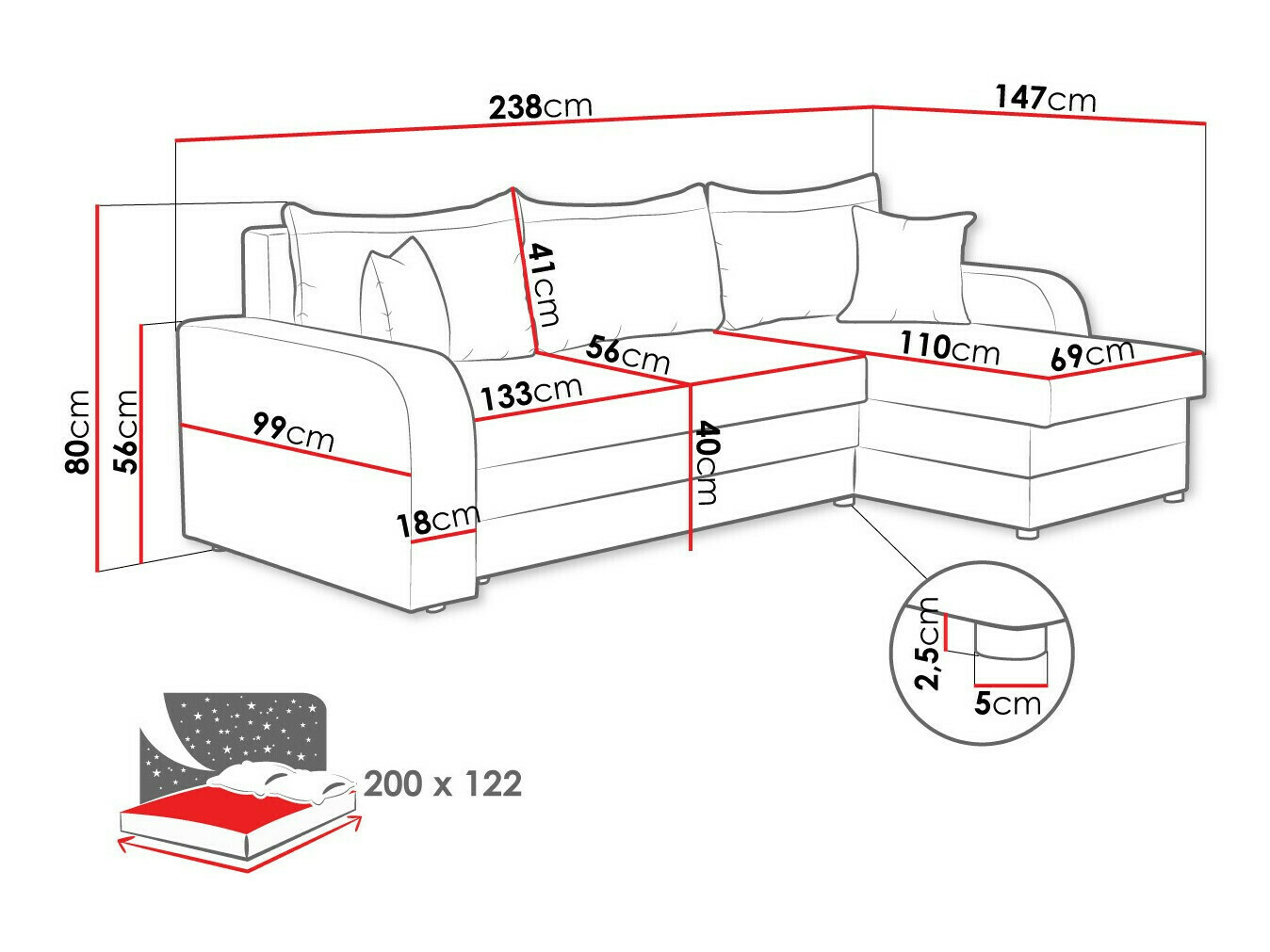 Ecksofa Comfivo Melissa I (Poso 110)