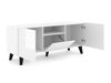 Wohnzimmer-Sets Melmoro 106 (Weiss glänzend + Schwarz)