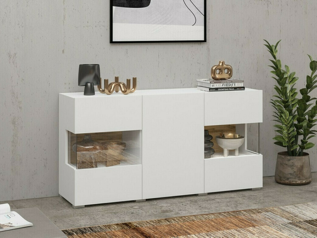 Sideboard Revmiru 102 (Weiss + Wotan Eiche)