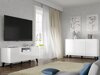 TV-Möbel Melmoro 105 (Weiss glänzend + Schwarz)