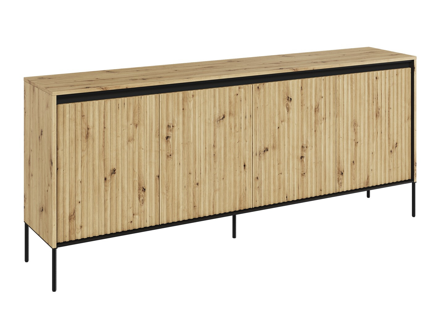 Sideboard Fernolu 103 (Artisan-Eiche + Schwarz)