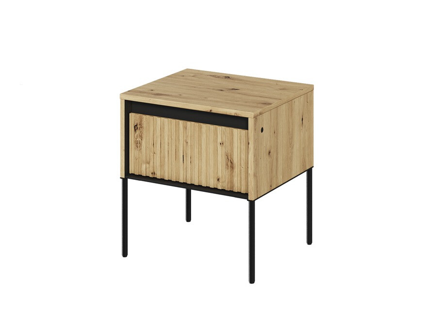 Nachttisch Fernolu 111 (Artisan-Eiche + Schwarz)
