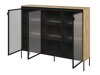 Sideboard Fernolu 108 (Artisan Eichenholzoptik + Schwarz)