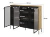 Sideboard Fernolu 108 (Artisan Eichenholzoptik + Schwarz)